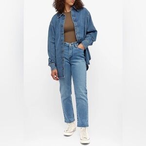 Good American Good Vintage High Rise Slim Leg 12/31  - Distressed Hem